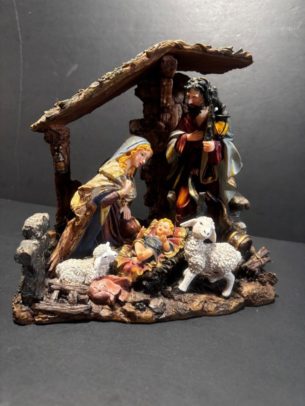 Home Interiors Hand-Painted Resin Nativity Scene Christmas Decoration Vintage 02